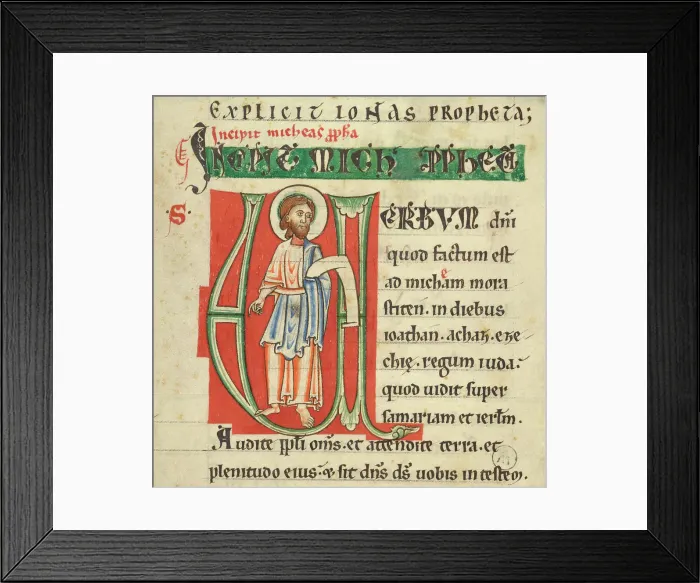 Framed Print : Historiated Initial from a Bible, about 1131-1165. Creator: Unknown Framed Print : Historiated Initial from a Bible, about 1131-1165. Creator: Unknown