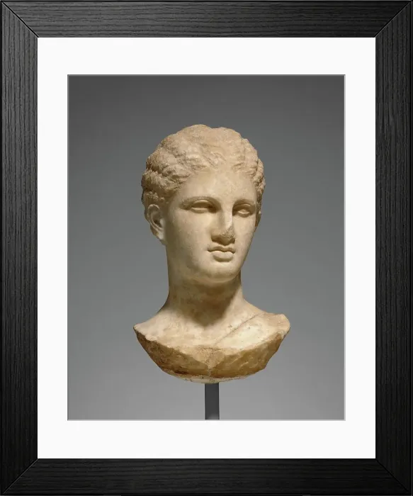 Framed Print : Head of a Young Woman from a Grave Naiskos, about 320 BC. Creator: Unknown Framed Print : Head of a Young Woman from a Grave Naiskos, about 320 BC. Creator: Unknown