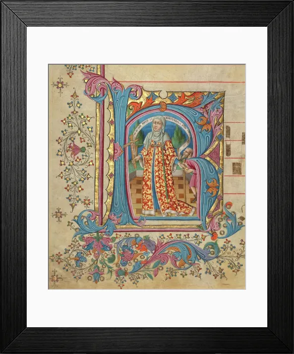 Framed Print : Initial K: Caritas; Gradual, about 1430-1440. Creator: Master of the Cypresses Framed Print : Initial K: Caritas; Gradual, about 1430-1440. Creator: Master of the Cypresses