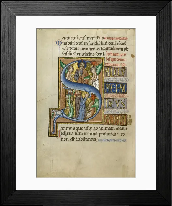 Framed Print : Initial S: David in Prayer; Psalter, after 1205. Creator: Master of Ingeborg Psalter Framed Print : Initial S: David in Prayer; Psalter, after 1205. Creator: Master of Ingeborg Psalter