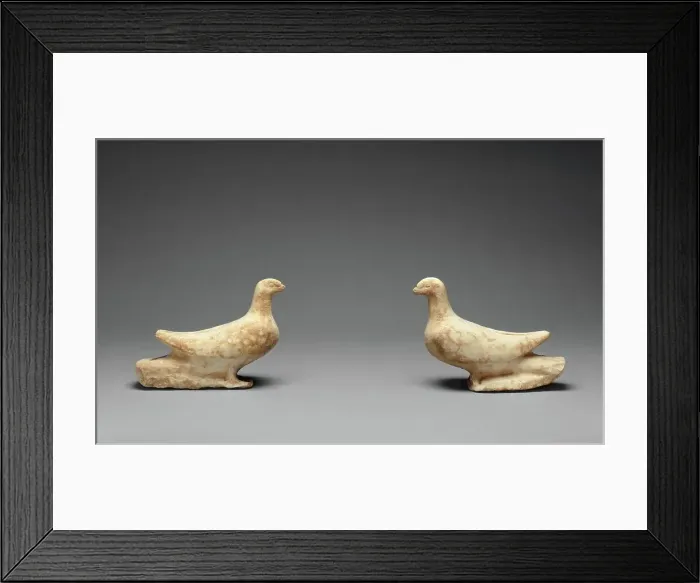 Framed Print : Two Doves from a Funerary Monument, 350-300 BC. Creator: Unknown Framed Print : Two Doves from a Funerary Monument, 350-300 BC. Creator: Unknown