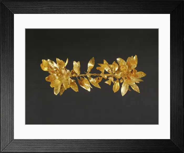 Framed Print : Wreath with detached stem including leaves and detached berries, 300-100 BC. Creator: Unknown Framed Print : Wreath with detached stem including leaves and detached berries, 300-100 BC. Creator: Unknown