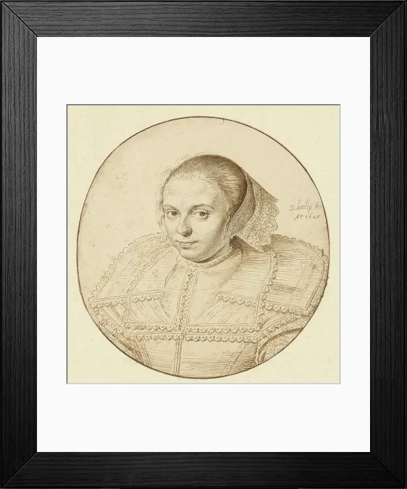 Framed Print : Portrait of a Woman, 1629. Creator: David Bailly Framed Print : Portrait of a Woman, 1629. Creator: David Bailly