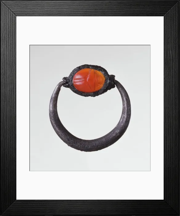 Framed Print : Engraved Scarab Gem Inset Into a Ring, late 6th century BC. Creator: Unknown Framed Print : Engraved Scarab Gem Inset Into a Ring, late 6th century BC. Creator: Unknown