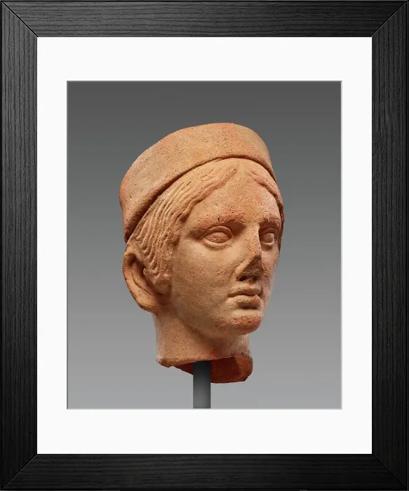 Framed Print : Female Head with a Polos, 1st century B.C. Creator: Unknown Framed Print : Female Head with a Polos, 1st century B.C. Creator: Unknown