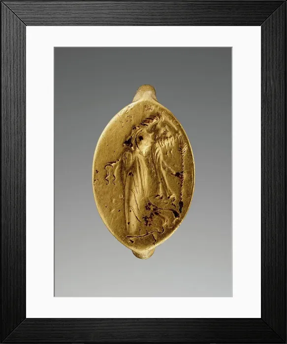 Framed Print : Engraved Ring with Dancing Maenad, 400-350 BC. Creator: Unknown Framed Print : Engraved Ring with Dancing Maenad, 400-350 BC. Creator: Unknown