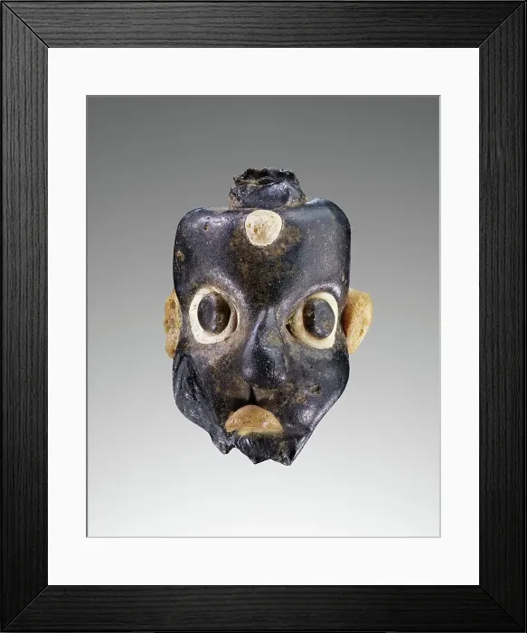 Framed Print : Opaque Dark Blue Mask Bead, 5th-4th century BC. Creator: Unknown Framed Print : Opaque Dark Blue Mask Bead, 5th-4th century BC. Creator: Unknown