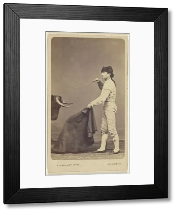 Framed Print : Bullfighter in studio, about 1865. Creator: Juan Laurent Framed Print : Bullfighter in studio, about 1865. Creator: Juan Laurent