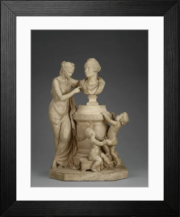 Framed Print : Allegorical Group with a Bust of an Architect, 1780-1800. Creator: Unknown Framed Print : Allegorical Group with a Bust of an Architect, 1780-1800. Creator: Unknown