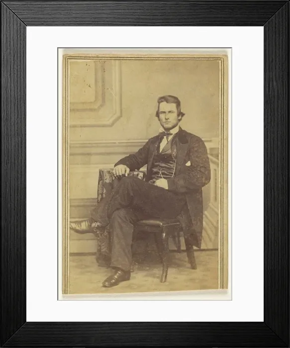 Framed Print : Portrait of a Seated Man with Chin Beard, 1866-1870. Creators: Jacob Byerly, John Davis Byerly Framed Print : Portrait of a Seated Man with Chin Beard, 1866-1870. Creators: Jacob Byerly, John Davis Byerly