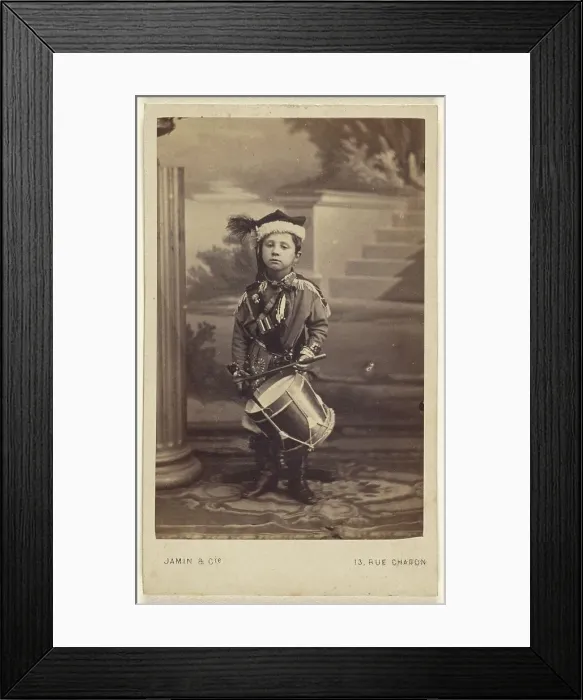 Framed Print : Little boy in uniform, 1870s. Creator: Jamin & Cie Framed Print : Little boy in uniform, 1870s. Creator: Jamin & Cie