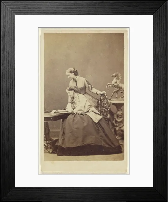 Framed Print : Hon. Mrs. Wellesley and Mrs. S. Leslie, about 1870. Creator: Hills and Saunders