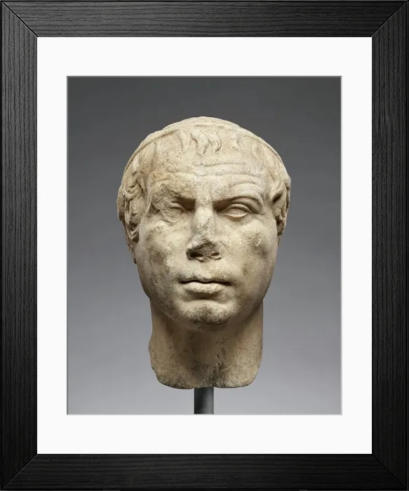 Framed Print : Portrait Head of a Man, 75-50 B.C. Creator: Unknown Framed Print : Portrait Head of a Man, 75-50 B.C. Creator: Unknown