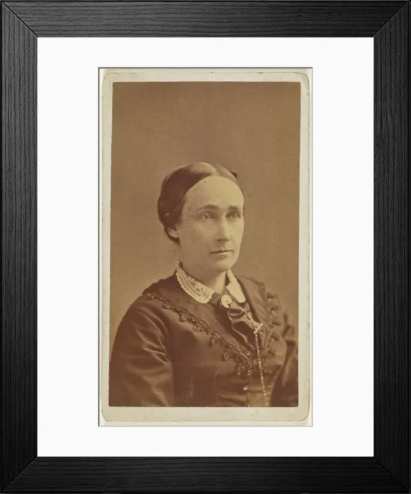 Framed Print : Bust length portrait of an unidentified woman, about 1880. Creator: Hastings & White & Fisher Framed Print : Bust length portrait of an unidentified woman, about 1880. Creator: Hastings & White & Fisher