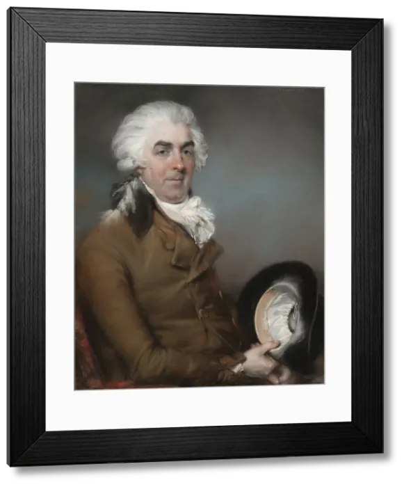 Framed Print : Portrait of George de Ligne Gregory (1740-1822), 1793. Creator: John Russell Framed Print : Portrait of George de Ligne Gregory (1740-1822), 1793. Creator: John Russell