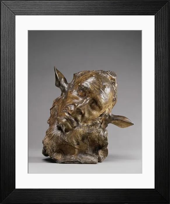 Framed Print : Head of a Faun, probably 1885. Creator: Jean-Joseph Carries Framed Print : Head of a Faun, probably 1885. Creator: Jean-Joseph Carries