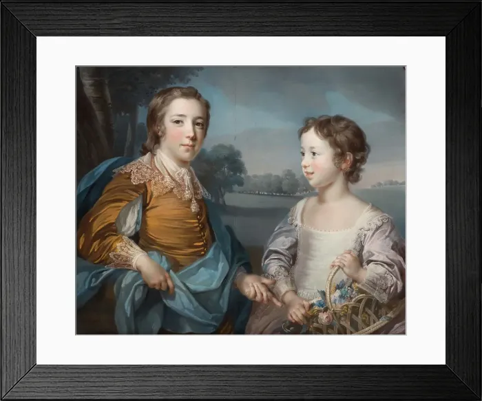 Framed Print : Portrait of Joseph (1741-1786) and his Brother John Gulston (1750-1764), 1754. Creator: Francis Cotes Framed Print : Portrait of Joseph (1741-1786) and his Brother John Gulston (1750-1764), 1754. Creator: Francis Cotes