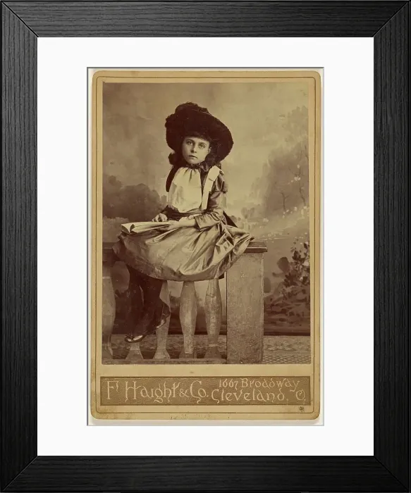 Framed Print : Uncle Toms Cabin. Era. Studio portrait of a girl. about 1880. Creator: F. Haight & Company Framed Print : Uncle Toms Cabin. Era. Studio portrait of a girl. about 1880. Creator: F. Haight & Company