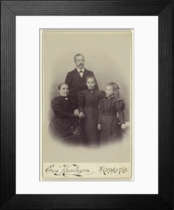 Framed Print : Family portrait: mother, father, and two daughters, 1895-1912. Creator: Eva Knutsson Framed Print : Family portrait: mother, father, and two daughters, 1895-1912. Creator: Eva Knutsson