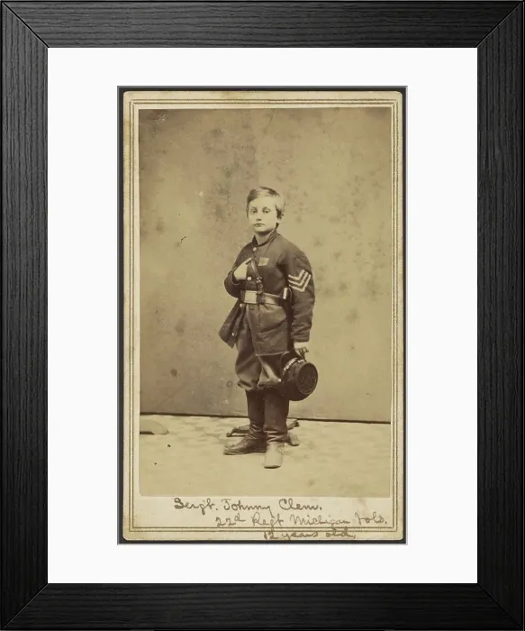 Framed Print : Sergeant Johnny Clem, 1863. Creator: Morse & Peaslee Framed Print : Sergeant Johnny Clem, 1863. Creator: Morse & Peaslee