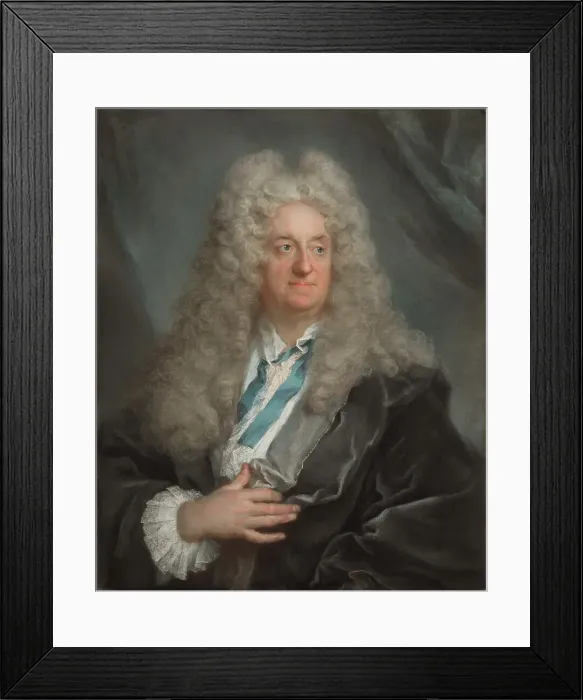 Framed Print : Portrait of a Man, about 1725. Creator: Joseph Vivien Framed Print : Portrait of a Man, about 1725. Creator: Joseph Vivien