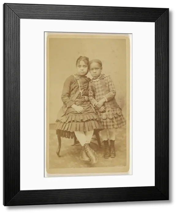 Framed Print : Portrait of Two Girls, 1865-1870. Creator: Joseph J Butman Framed Print : Portrait of Two Girls, 1865-1870. Creator: Joseph J Butman
