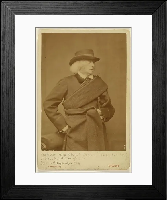 Framed Print : Professor John Stuart Blackie-Emeritus Prof. of Greek, Edinburgh Univ... about 1870. Creator: D. Macara & Company Framed Print : Professor John Stuart Blackie-Emeritus Prof. of Greek, Edinburgh Univ... about 1870. Creator: D. Macara & Company
