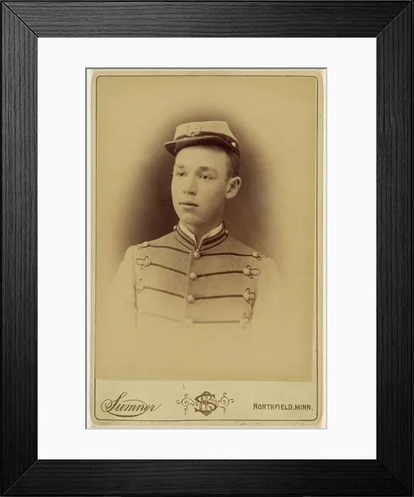 Framed Print : Vignette portrait of a young soldier, 1870s. Creator: Ira E Sumner Framed Print : Vignette portrait of a young soldier, 1870s. Creator: Ira E Sumner