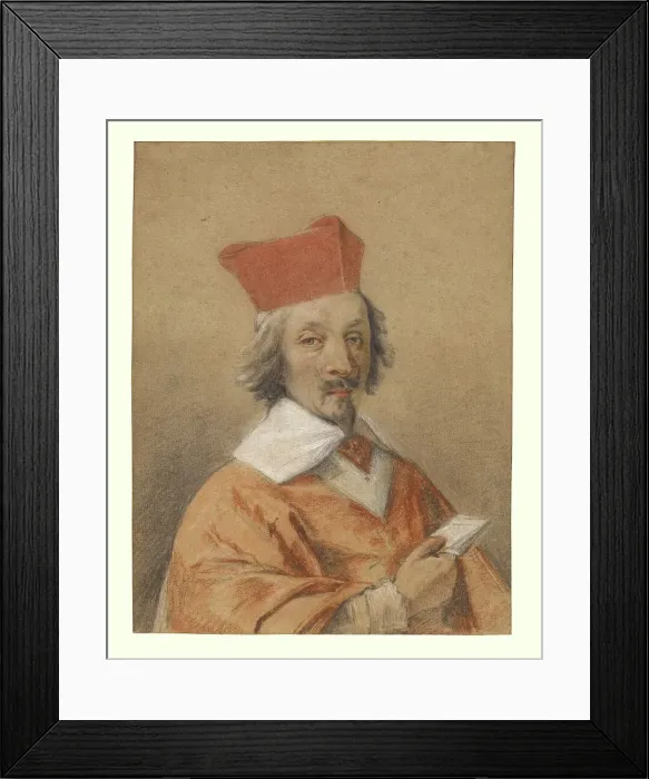 Framed Print : Portrait of Armand-Jean du Plessis, Cardinal de Richelieu, about 1632-1634. Creator: Simon Vouet Framed Print : Portrait of Armand-Jean du Plessis, Cardinal de Richelieu, about 1632-1634. Creator: Simon Vouet