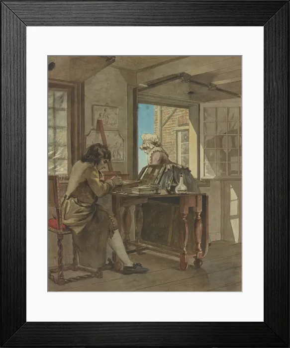 Framed Print : The Artist in his Atelier, about 1805-1808. Creator: Christiaan Andriessen Framed Print : The Artist in his Atelier, about 1805-1808. Creator: Christiaan Andriessen