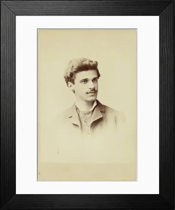 Framed Print : Portrait of Alfred Stieglitz, 1880s. Creator: Edward C Dana Framed Print : Portrait of Alfred Stieglitz, 1880s. Creator: Edward C Dana
