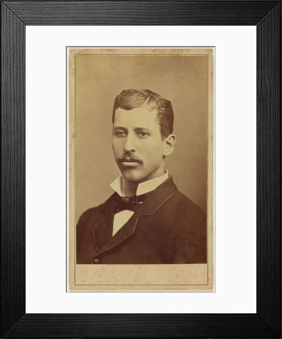 Framed Print : Portrait of a man with moustache, about 1875. Creator: Charles H Volquarts Framed Print : Portrait of a man with moustache, about 1875. Creator: Charles H Volquarts