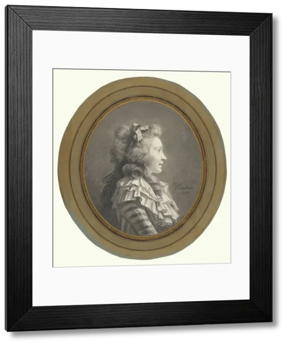 Framed Print : Portrait of a Young Lady in Profile, about 1783-1785. Creator: Henri-Pierre Danloux Framed Print : Portrait of a Young Lady in Profile, about 1783-1785. Creator: Henri-Pierre Danloux