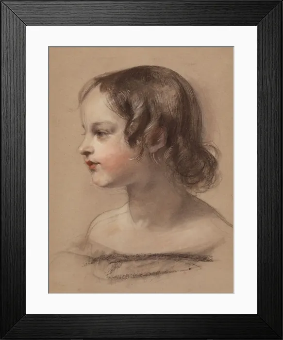 Framed Print : Portrait of a Young Girl, about 1840-1845. Creator: Edwin Henry Landseer Framed Print : Portrait of a Young Girl, about 1840-1845. Creator: Edwin Henry Landseer