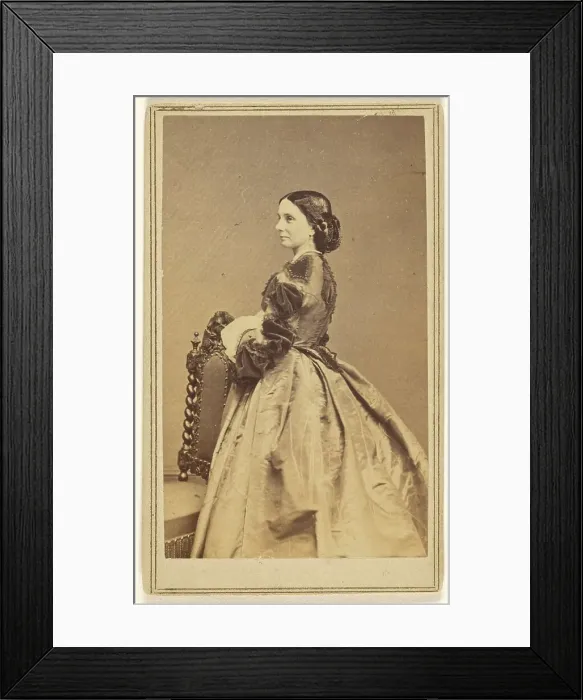 Framed Print : Full-length portrait of an unidentified woman in profile, 1864. Creator: Charles De Forest Fredricks Framed Print : Full-length portrait of an unidentified woman in profile, 1864. Creator: Charles De Forest Fredricks