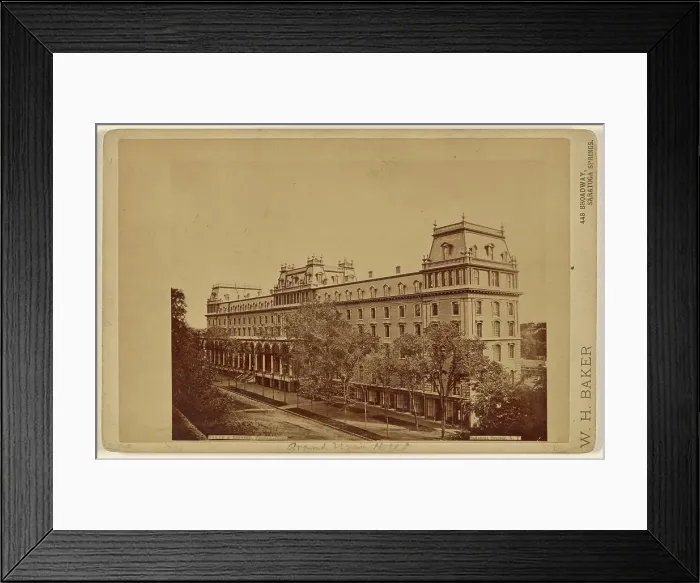 Framed Print : Grand Union Hotel at Saratoga Springs, N.Y. about 1880. Creator: Baker & Record Framed Print : Grand Union Hotel at Saratoga Springs, N.Y. about 1880. Creator: Baker & Record
