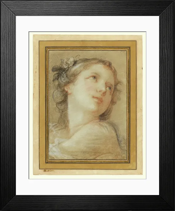 Framed Print : Head of a bacchante, 1741. Creator: Charles-Joseph Natoire Framed Print : Head of a bacchante, 1741. Creator: Charles-Joseph Natoire