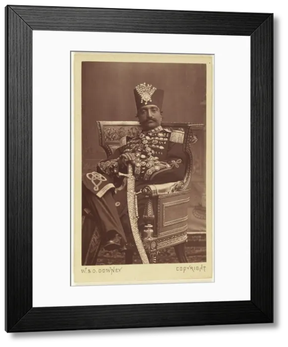 Framed Print : Nasar al-Din Shah Qajar, about 1865. Creator: W&D Downey Framed Print : Nasar al-Din Shah Qajar, about 1865. Creator: W&D Downey