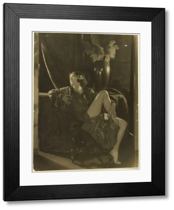 Framed Print : Portrait of a Reclining Woman in a Suggestive Pose, about 1922. Creator: Francis Joseph Bruguiere Framed Print : Portrait of a Reclining Woman in a Suggestive Pose, about 1922. Creator: Francis Joseph Bruguiere