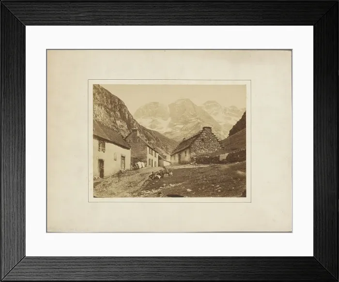 Framed Print : Village at foot of mountains, about 1855-1865. Creator: Farnham Maxwell Lyte Framed Print : Village at foot of mountains, about 1855-1865. Creator: Farnham Maxwell Lyte