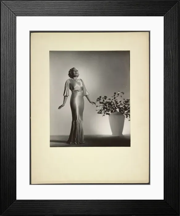 Framed Print : Portrait of woman in gown, late 1930s. Creator: Gunther Krampf Framed Print : Portrait of woman in gown, late 1930s. Creator: Gunther Krampf