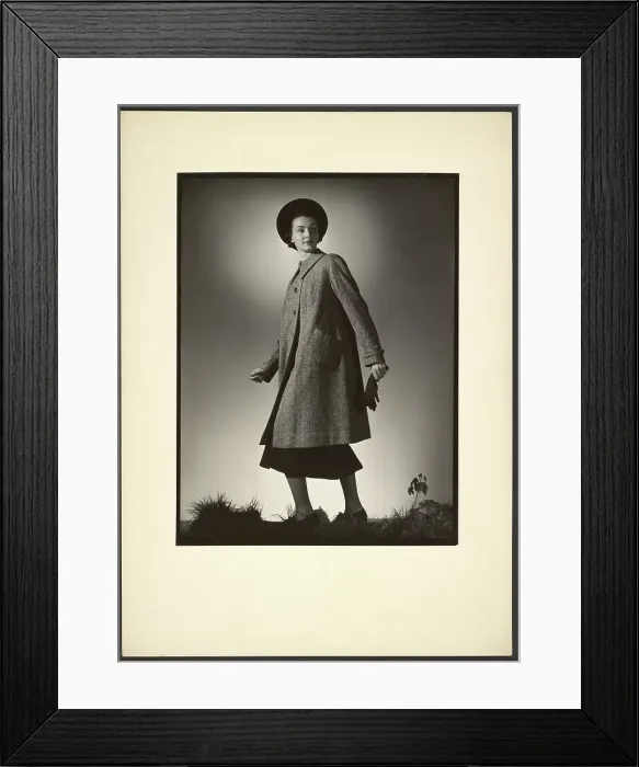 Framed Print : Woman modeling coat, early 1940s. Creator: Gunther Krampf