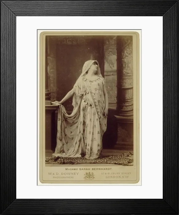 Framed Print : Sarah Bernhardt in the role of Racine's Phedre, about 1874. Creator: W&D Downey Framed Print : Sarah Bernhardt in the role of Racine's Phedre, about 1874. Creator: W&D Downey