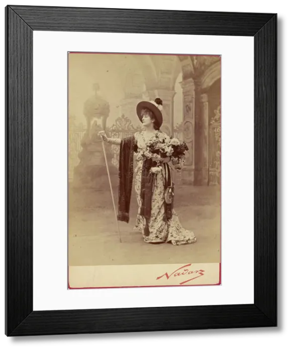 Framed Print : Sarah Bernhardt as Floria Tosca in Act I of Sardou's Tosca, neg 1887; print and mount after 1889. Creator: Nadar Framed Print : Sarah Bernhardt as Floria Tosca in Act I of Sardou's Tosca, neg 1887; print and mount after 1889. Creator: Nadar
