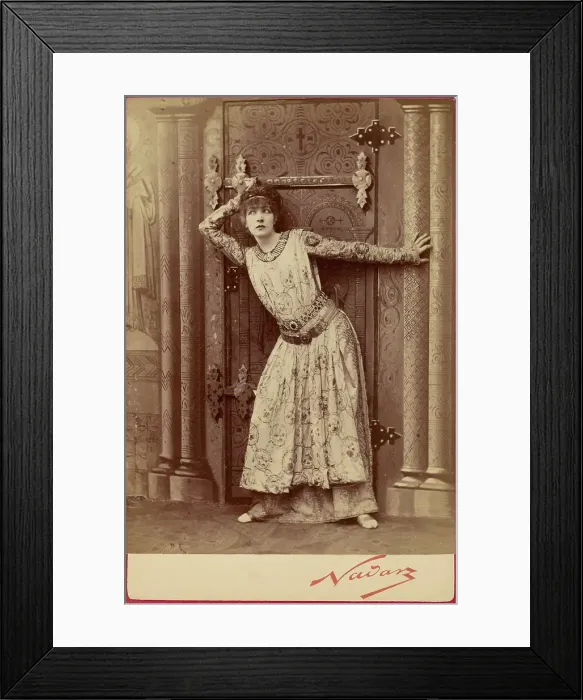 Framed Print : Sarah Bernhardt as the Empress Theodora in Sardou's Theodora, neg 1884; print and mount about 1889 Creator: Nadar Framed Print : Sarah Bernhardt as the Empress Theodora in Sardou's Theodora, neg 1884; print and mount about 1889 Creator: Nadar
