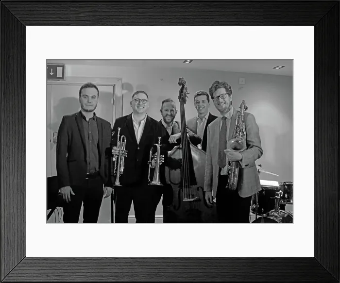 Framed Print : Davison-Hemstock Quintet, Spike's Place, Beckenham, Kent, 2024. Creator: Brian O'Connor Framed Print : Davison-Hemstock Quintet, Spike's Place, Beckenham, Kent, 2024. Creator: Brian O'Connor