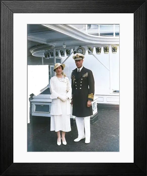 Framed Print : The Duke and Duchess of York aboard HMY Victoria and Albert, 1935. Creator: Kirk & Sons of Cowes Framed Print : The Duke and Duchess of York aboard HMY Victoria and Albert, 1935. Creator: Kirk & Sons of Cowes