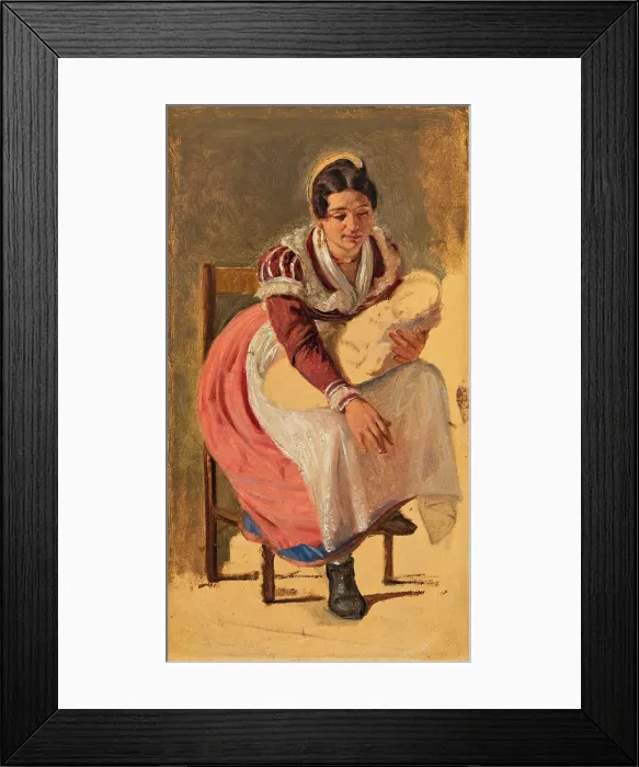 Framed Print : Roman woman with a child. Study for The St. Anthony Feast Day in Rome, c1838. Creator: Wilhelm Marstrand Framed Print : Roman woman with a child. Study for The St. Anthony Feast Day in Rome, c1838. Creator: Wilhelm Marstrand