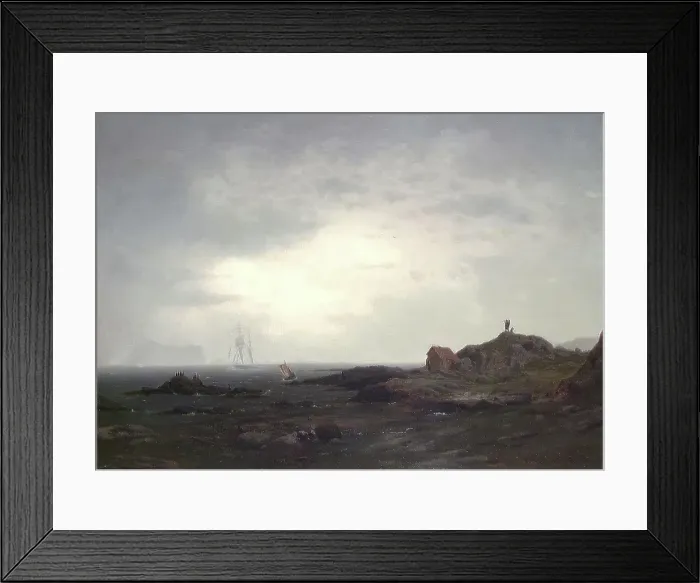 Framed Print : Coastal Landscape, 1861. Creator: Amaldus Nielsen Framed Print : Coastal Landscape, 1861. Creator: Amaldus Nielsen