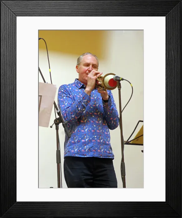 Framed Print : Nick Smart, Indo Jazz Fusion Revisited, Loughton Methodist Church, Loughton, Essex, 2024. Creator: Brian O'Connor Framed Print : Nick Smart, Indo Jazz Fusion Revisited, Loughton Methodist Church, Loughton, Essex, 2024. Creator: Brian O'Connor